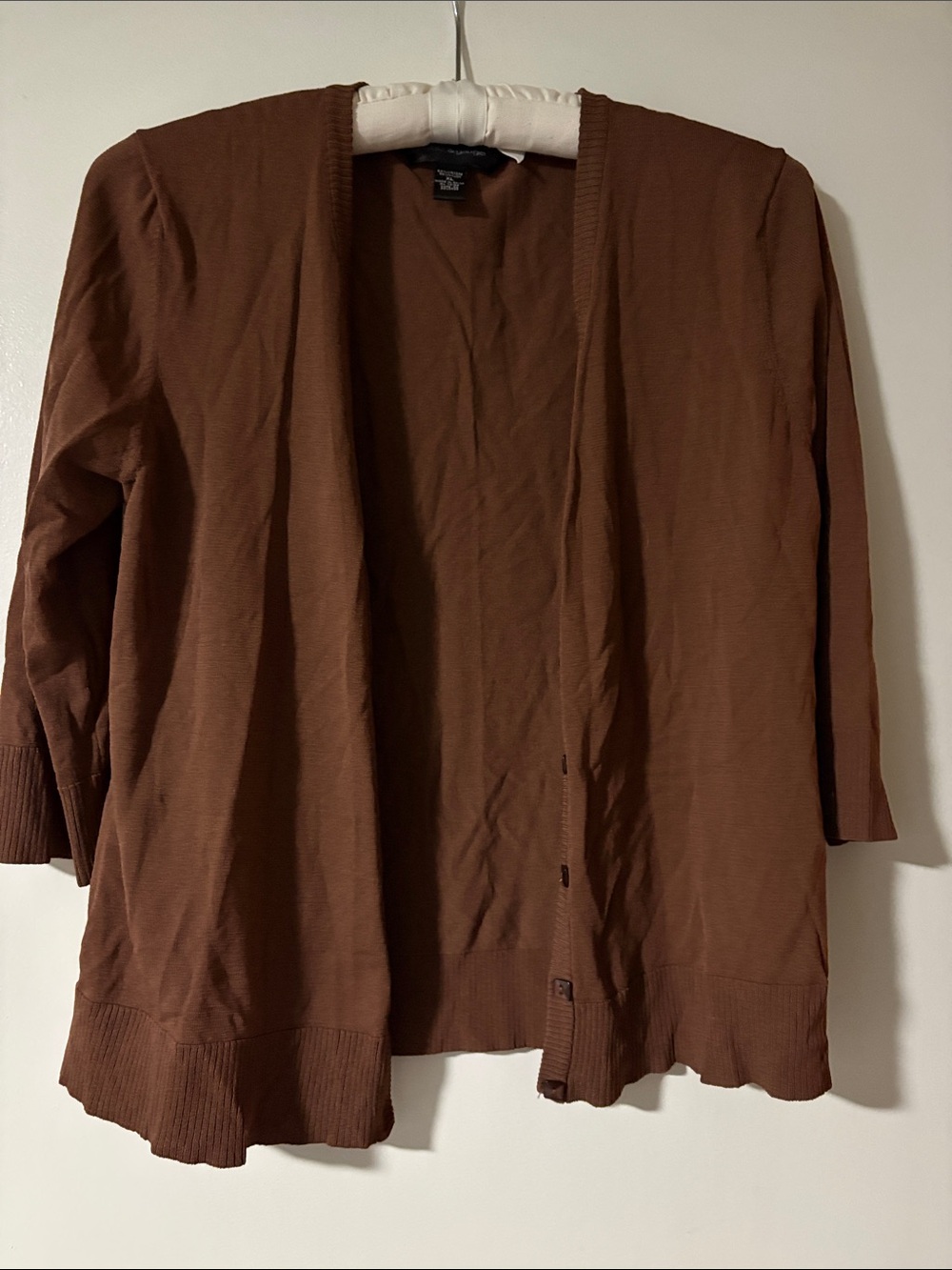 Cable & Gauge Open-Front Brown Cardigan Jacket Size XL